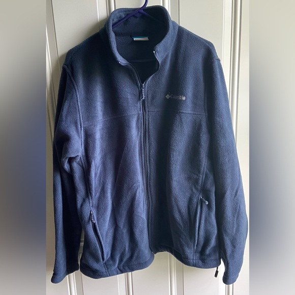 Columbia Full Zip Fleece Mens Large Blue - Picture 3 of 7